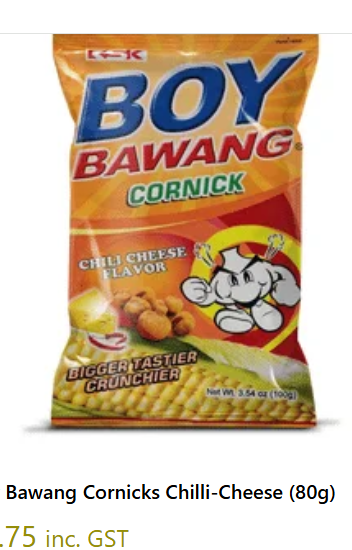 Boy Bawang Cornicks Chilli-Cheese (80g)