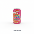Zesto Pomelo Fruit Soda 330mL can with Trolley Groceries branding below on a clean studio background