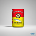 Ayam Mackerel in Tomato Sauce 425g can on a clean neutral studio background for Trolley Groceries