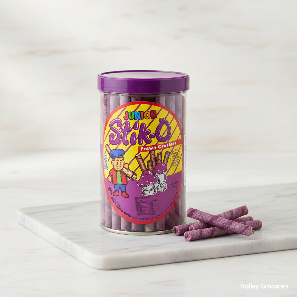 Junior Stik-O Ube Wafer Stick 380g purple canister with wafer sticks