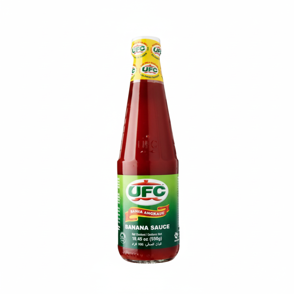 UFC Banana Ketchup 550g bottle - enhanced product shot