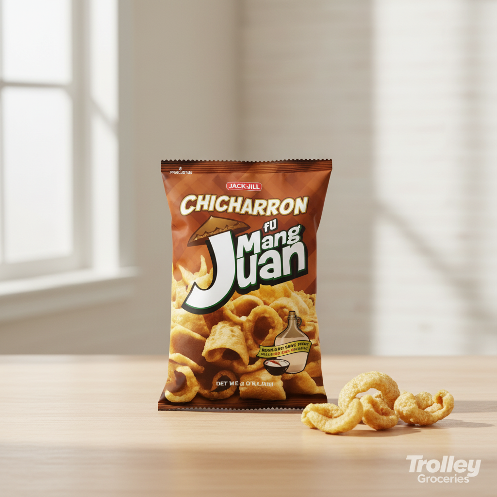 Jack and Jill Mang Juan Chicharron 90g dark brown bag with chicharron snacks