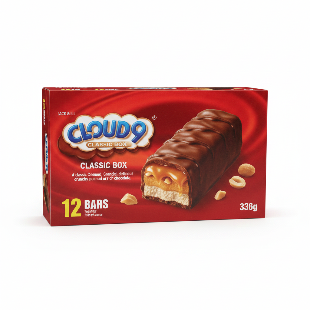 Jack & Jill Cloud 9 Classic Box 12 bars 336g red packaging
