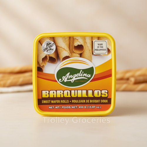 Angelina Barquillos Sweet Wafer Rolls in a Tub 450g