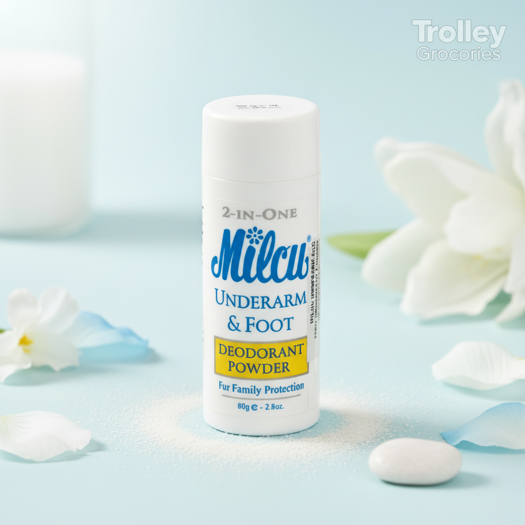 Milcu 2-in-1 Underarm and Foot Deodorant Powder 80g white stick