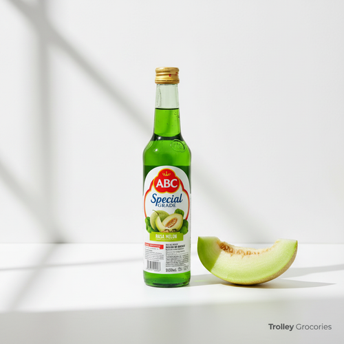 ABC Special Grade Rasa Melon Syrup 585ML green bottle with fresh melon