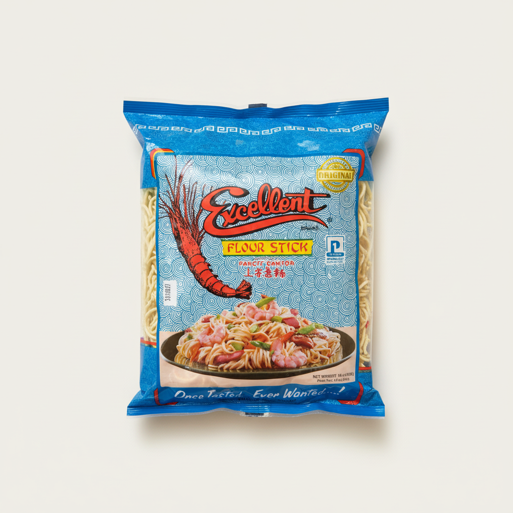 Excellent Flour Stick Pancit Canton 454g noodles in premium studio presentation