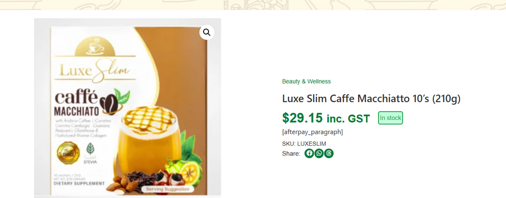 Luxe Slim Caffe Macchiato 10's (210g)