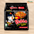 Samyang Buldak Hot Chicken Flavour Ramen five-pack with Trolley Groceries branding