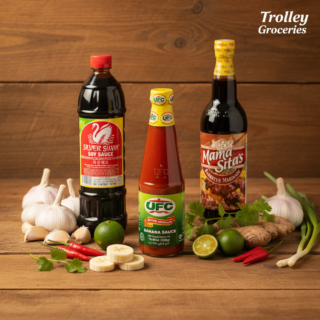 UFC Banana Ketchup, Silver Swan Soy Sauce and Mama Sita's BBQ Marinade bundle