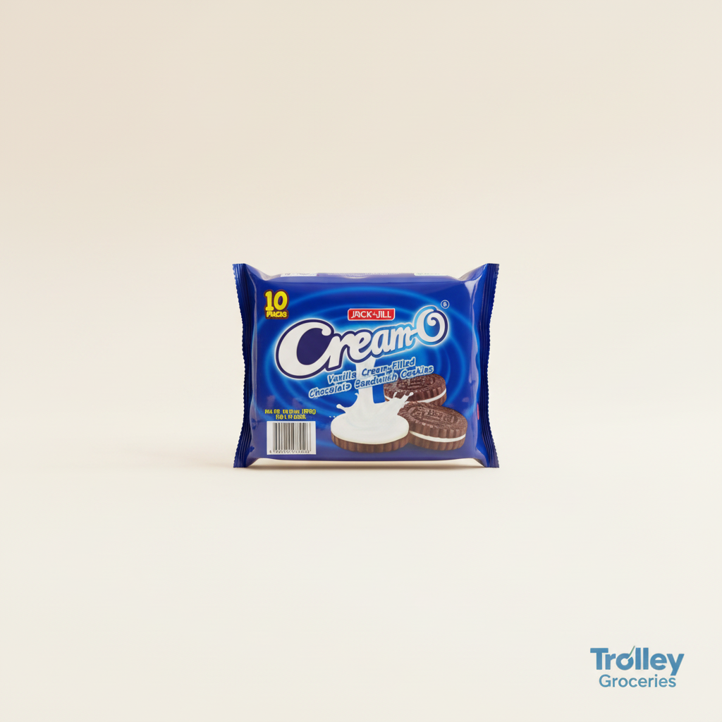 J&J Cream-O Vanilla Cream Filled 10-pack shown faithfully in a clean premium grocery presentation for Trolley Groceries