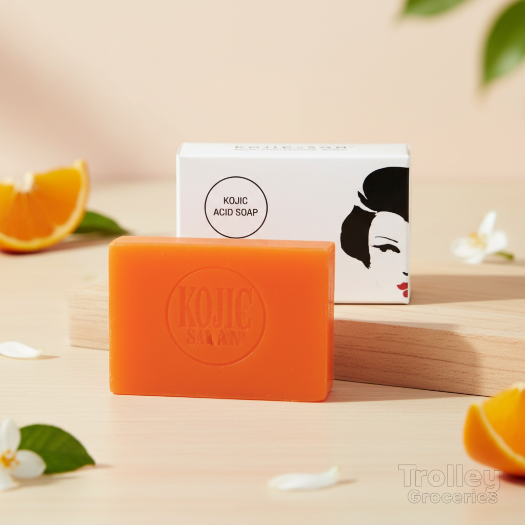 Kojiesan Kojic Acid Skin Lightening Soap 135g orange bar with white box
