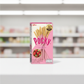 Glico Pocky Strawberry 45g box on a clean grocery shelf backdrop