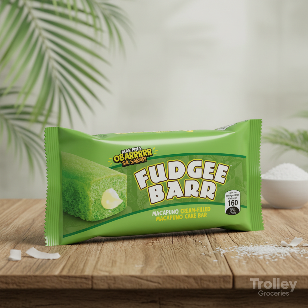 Fudgee Barr Macapuno Cream-Filled Cake Bar 10pack 400g green packaging