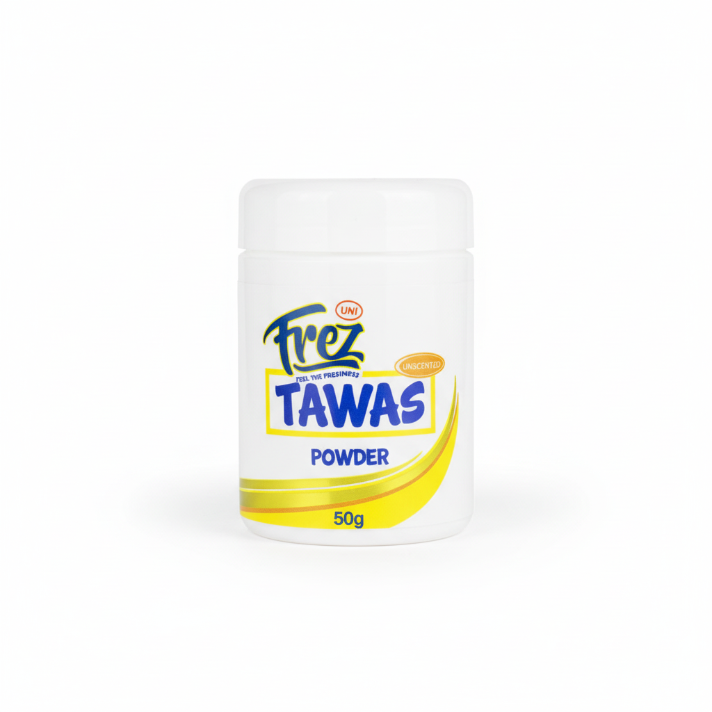 Uni Frez Tawas Powder Unscented 50g – clean studio product photo