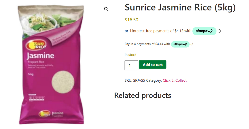 SunRice Jasmine Fragrant Rice (5kg)