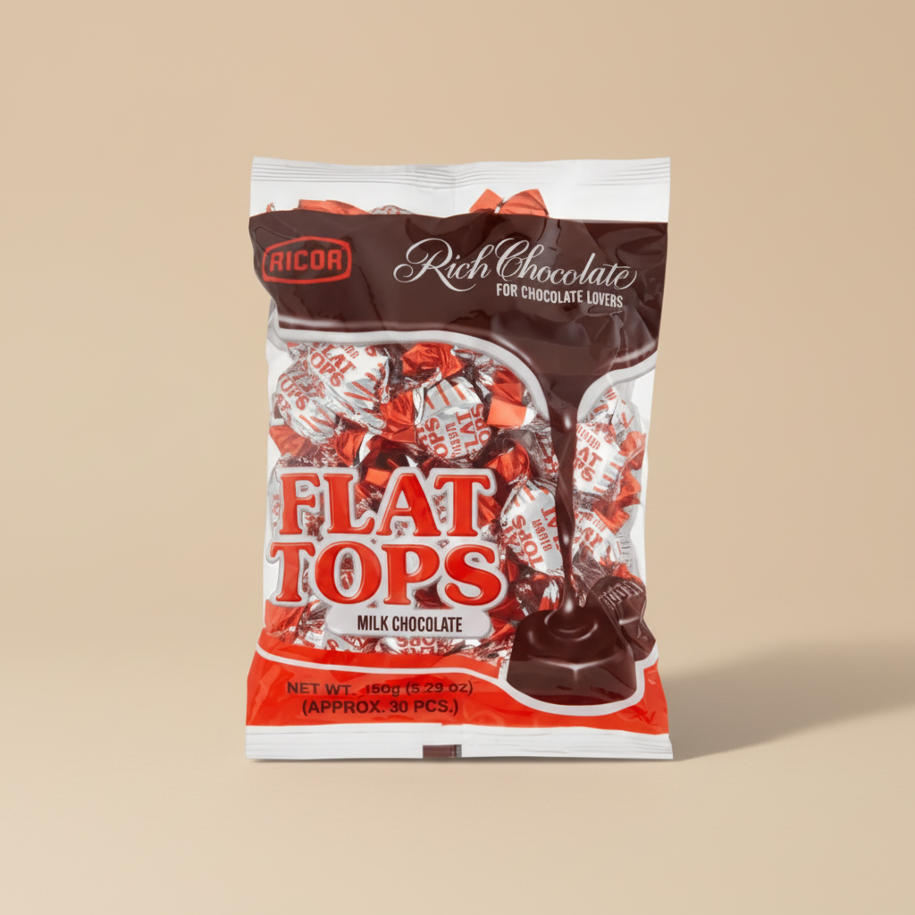 Ricoa Flat Tops Milk Chocolate 150g