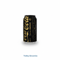 Coca-Cola Classic Zero Sugar Zero Calories 375mL can with Trolley Groceries branding below on a clean studio background