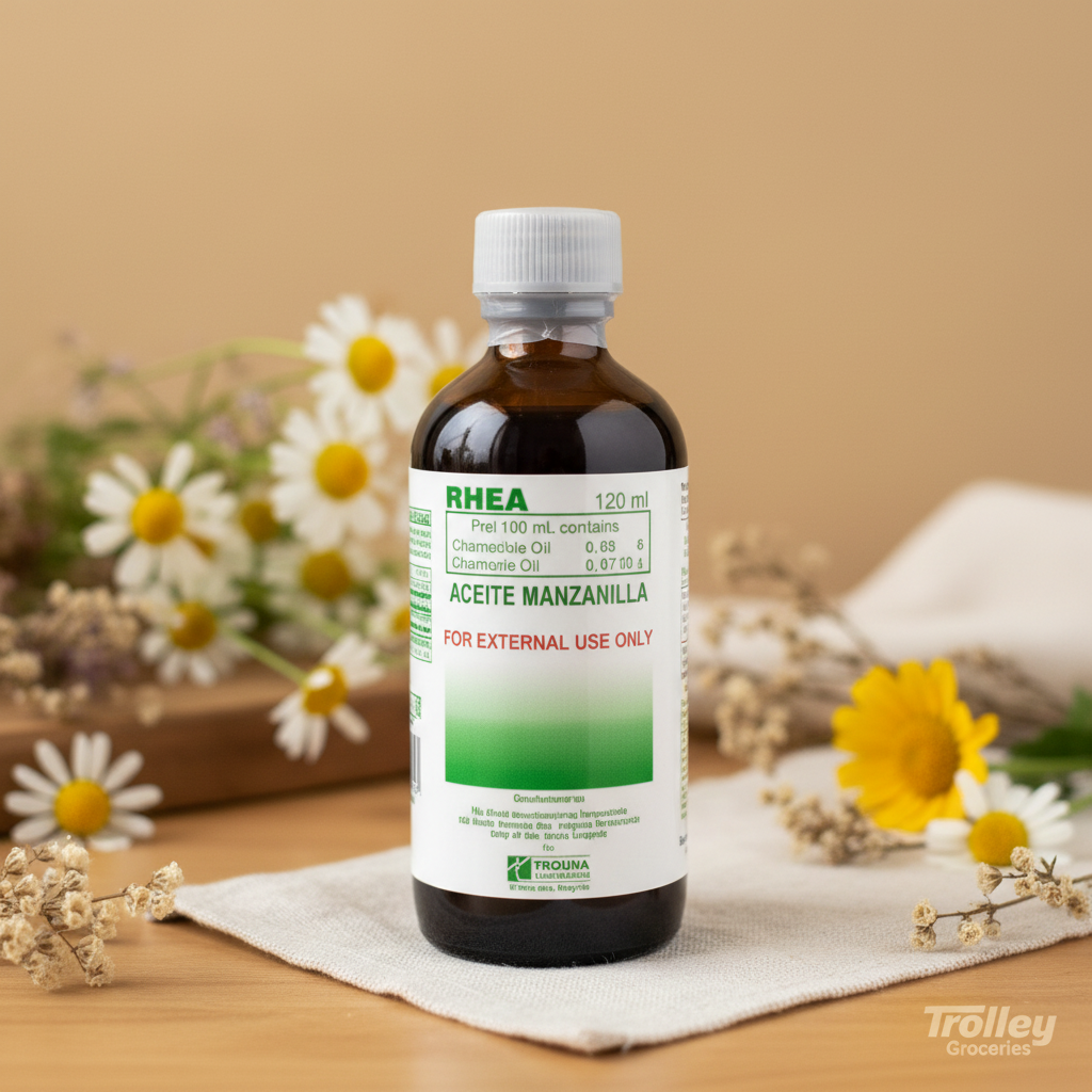 Rhea Aceite de Manzanilla Chamomile Oil 120ml dark amber bottle