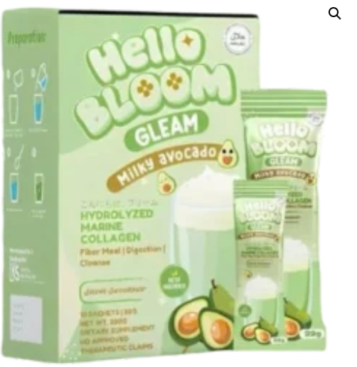 Hello Bloom Gleam Milky Avocado Collagen Drink 10's (180g)