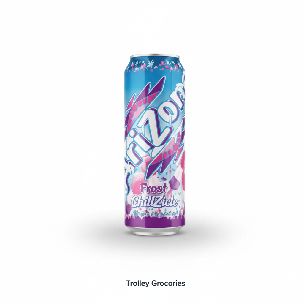 Arizona Frost ChillZicle Juice 650mL product with Trolley Groceries branding below on a clean studio background